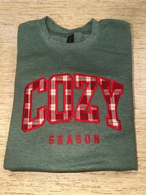 Green Cozy Season Crewneck Sweater